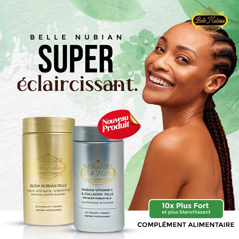 NOUVEAU Ensemble de pilules Nubian Glow + Vitamine C et collagène Nubian