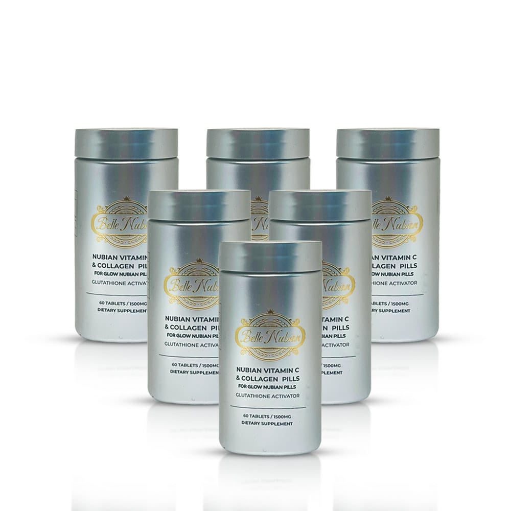 Glow Nubian Vitamin C & Collagen Pills - 6 BOTTLES