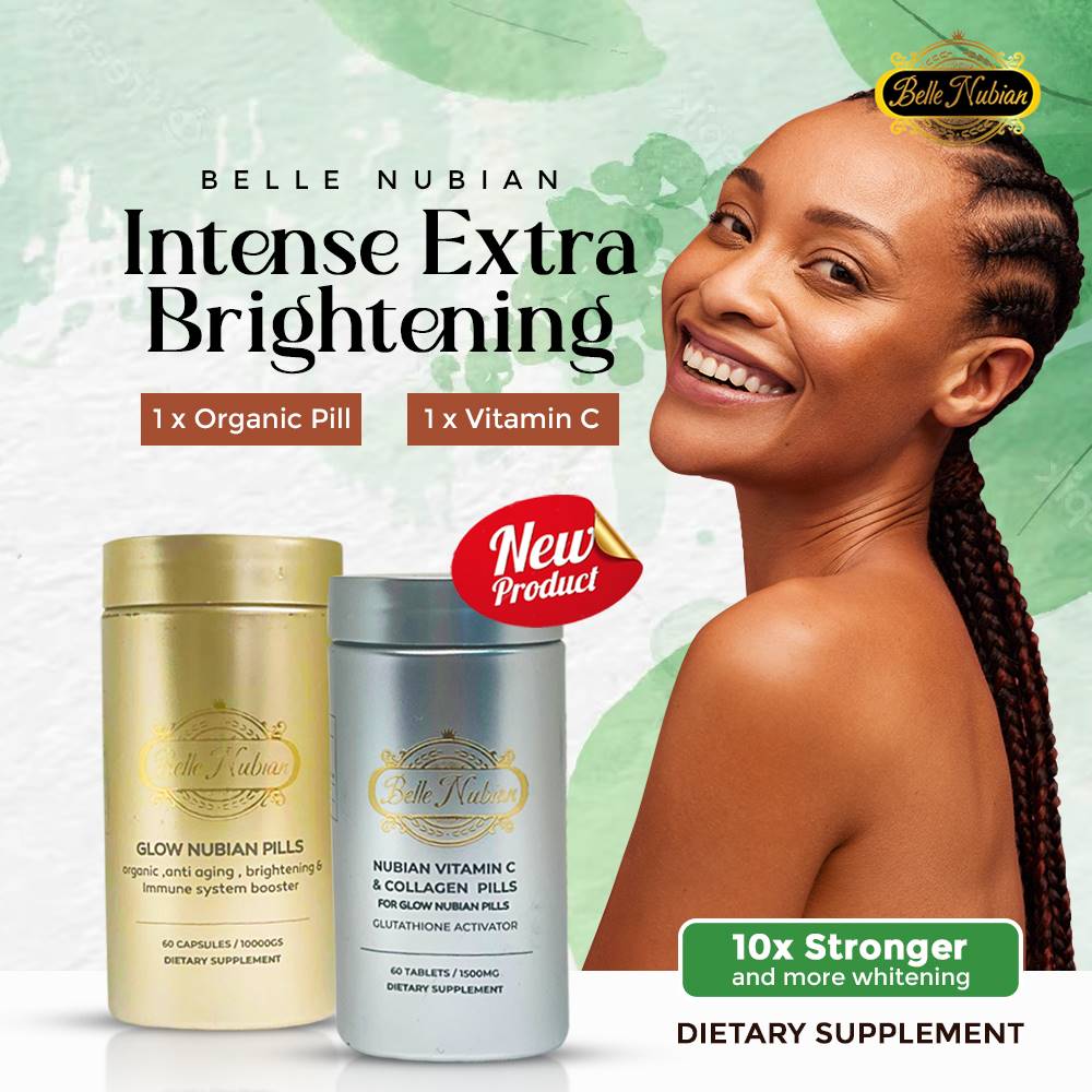 NOUVEAU Ensemble de pilules Nubian Glow + Vitamine C et collagène Nubian