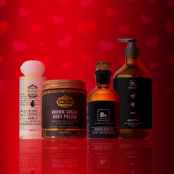 HIS & HERS Valentine Set Exfoliate & Hydrate Belle Nubian Skincare