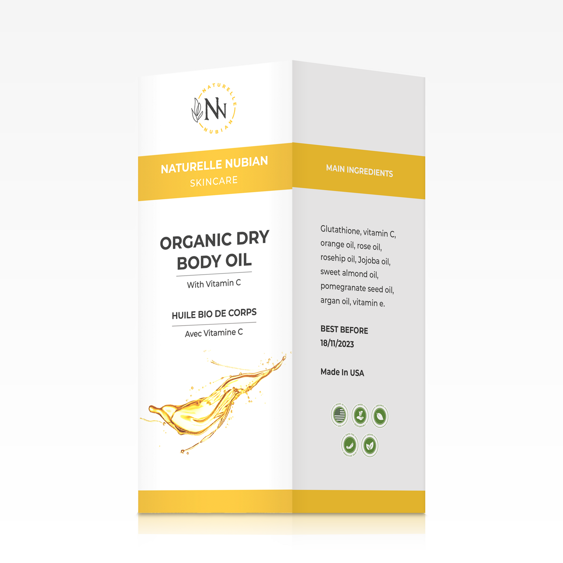 Organic Dry Body Oil Belle Nubian Skincare Organic Dry Body Oil Belle Nubian Skincare
